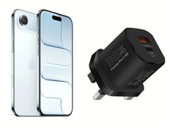 Apple iPhone Air 256GB Sky Blue +Promate 33W Power Delivery GaNFast Charging Adapter,BLACK