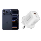 Apple iPhone 17 Pro Max 512GB Deep Blue +Promate 33W Power Delivery GaNFast Charging Adapter- White
