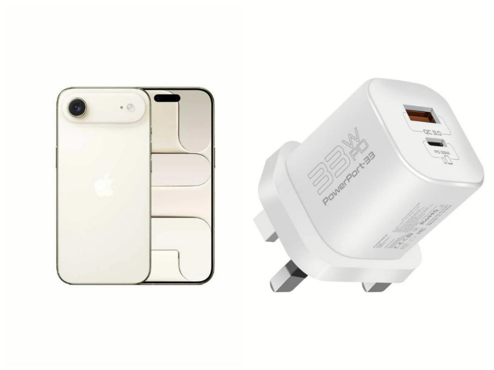 Apple iPhone Air 512GB Light Gold +Promate 33W Power Delivery GaNFast Charging Adapter- White