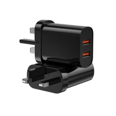 WIWU Wi-U003 Dual USB A Chager, UK Plug Black