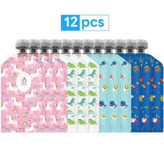 Buzio Reusable Food Pouches for Kids 150ML - 12 Packs