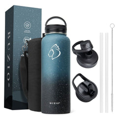 Buzio Trio Series Water Bottle with 3 Lids and Sleeve 1.2L - Starry Crush