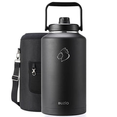 Buzio Rock Series 2 Gallon Jug with Spout Lid and Sleeve 7.5L - Black
