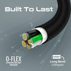 Promate High Tensile Strength Data & Charge USB-C Cable,BLACK