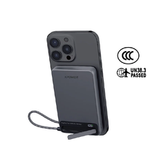 10000mAh 45W Power Bank with Type-C Cable & Stand CCC Safety XPower MagNetoPlus Aluminium Alloy - Gray