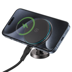 Acefast D30 magnetic folding wireless charging car holder, black