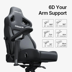 AndaSeat New Kaiser 4 with 6D Armrests Premium PVC Leather Large Size Gaming Chair – Elegant Black