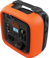 Black & Decker 12v 160 psi portable electric air inflator compressor for bike cars inflatables and sports balls orange/black