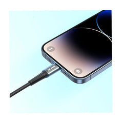 USB-A TO LIGHTNING FAST CHARGING DATA CABLE 1M BLACK