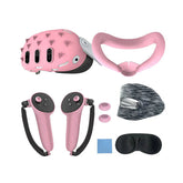 Gamax Meta Quest 3 Hexagon Flat Silicone Protective Case Set Pink