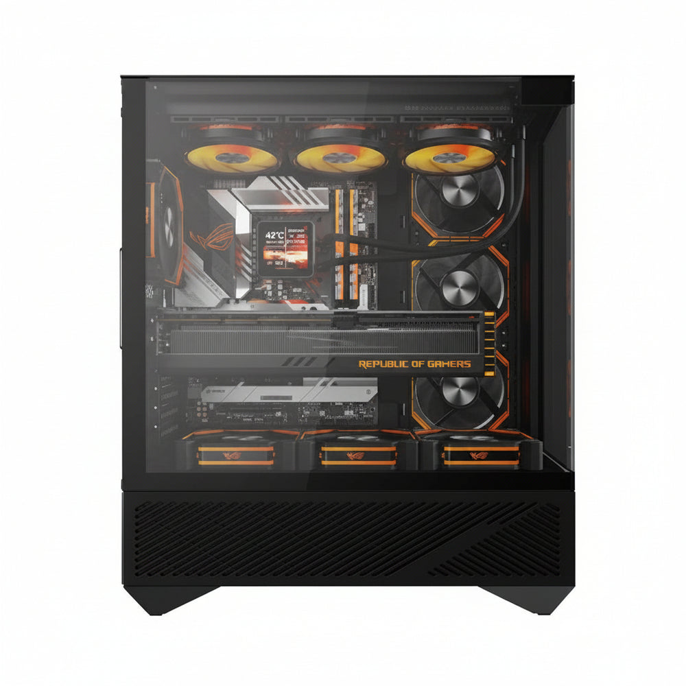 DarkFlash DY460 ATX Mid Tower Gaming Case - Black (4 ARGB Fans Included)