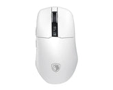 Sades Striker S2W 26,000 DPI Wireless Gaming Mouse with RGB Magnetic Charger and Oled Panel - White