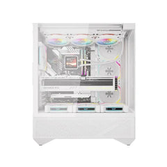 DarkFlash DY460 ATX Mid Tower Gaming Case - White (4 ARGB Fans Included)