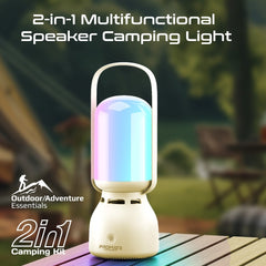 PROMATE 2-in-1 Portable Multifunctional Bluetooth Speaker Camping Light,GREY