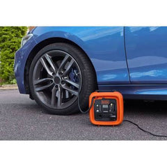 Black & Decker 12v 160 psi portable electric air inflator compressor for bike cars inflatables and sports balls orange/black