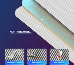 Gamax D2204W Curved Carbon fiber Gaming Table 180*70*74 cm with Multi Level Shelves & Mousepad - White