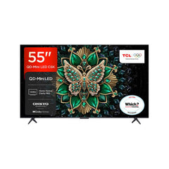 تلفزيون TCL 55C6K صغير الحجم بتقنية LED بدقة 4K وشاشة 55 بوصة بتقنية جوجل