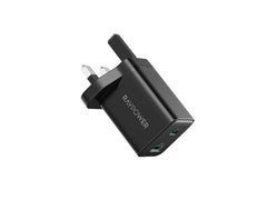 شاحن حائطي RAVPower RP-PC170 PD بقوة 30 واط، منفذين USB-A و USB-C.