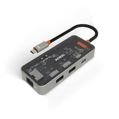 Mowsil 6-in-1 USB-C Hub Docking Station | 4K@60Hz HDMI, 100W PD, RJ45, 2×USB 3.0 & USB-C Data | MacBook iPad