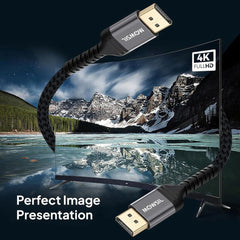 Mowsil DP 4K 60Hz 1.2 Cable Braided 2Mtr,Black