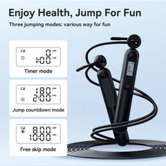 Black & Decker Lightweight PVC Jump Rope with LCD Display Adjustable and Smart Digital Electronic Sensor Jumping Free App Included
