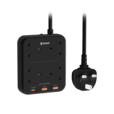 XPower PS4A 3250W Power Strip 7 Output (2 Usb + 1 Type-C + 4 Uk Sockets) - Black-