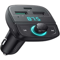 UGREEN Bluetooth Car Charger 3-Port (5.0+PD+QC3.0+USB Flash Drive+TF) (Black)