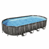 Bestway Oval Frame Pool Set 7.32m x 3.66m x 1.22m Includes Pool + Filter Pump(220-240V) + Ladder + Cover + ChemConnect Dispenser + Compatible with Cartridge 58095(IV)220-240V