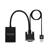 Promate VGA (Male) to HDMI (Female) Display Adaptor with 1080p Resolution ,Black