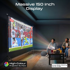PROMATE 150" Compact Portable Projection Screen with Dual Stand  ,White