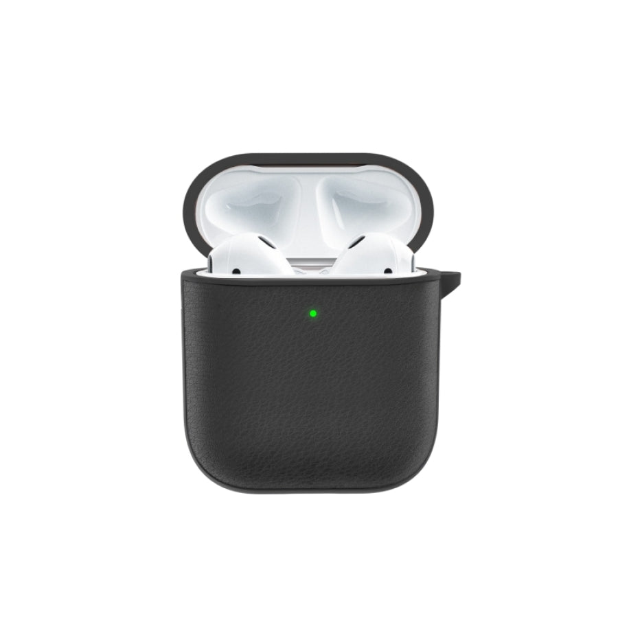 WIWU Calfskin Genuine Leather AirPods Case,black