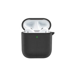 WIWU Calfskin Genuine Leather AirPods Case,black