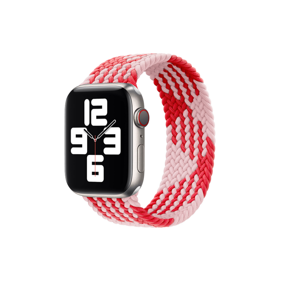 Wiwu Braided Solo Loop Watchband For iWatch (42-44mm),pink, red