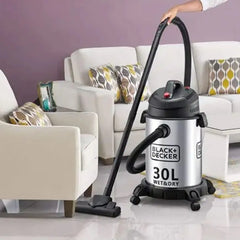 Black & Decker 30L Wet & Dry Drum Vacuum Cleaner 1400W (Stainless Steel Tank)  - WV1450-B5