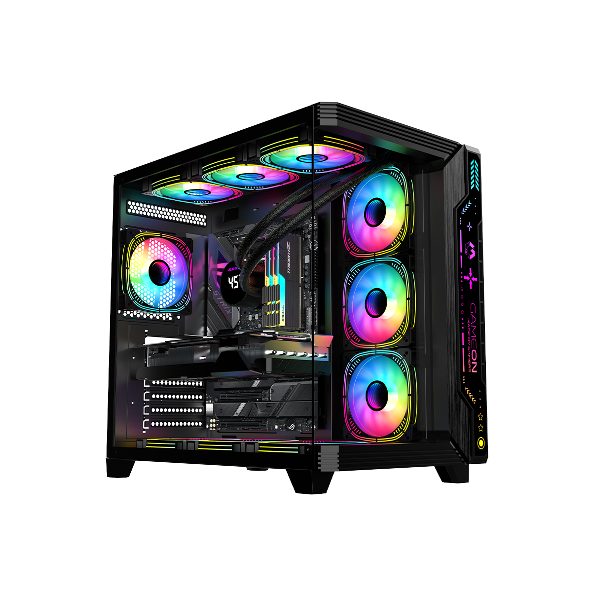 GAMEON Pulse Series Mid Tower Gaming Case-Black