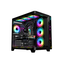 GAMEON Pulse Series Mid Tower Gaming Case-Black