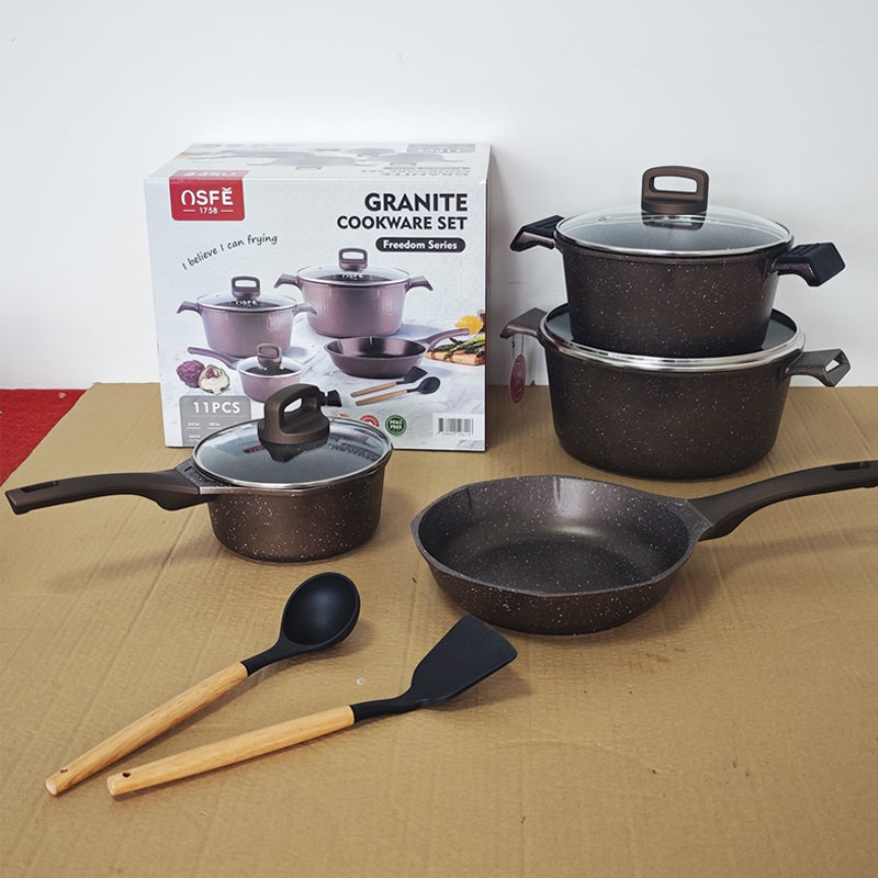 OSFE UMC Marble Cookware Set 17 pcs - Black