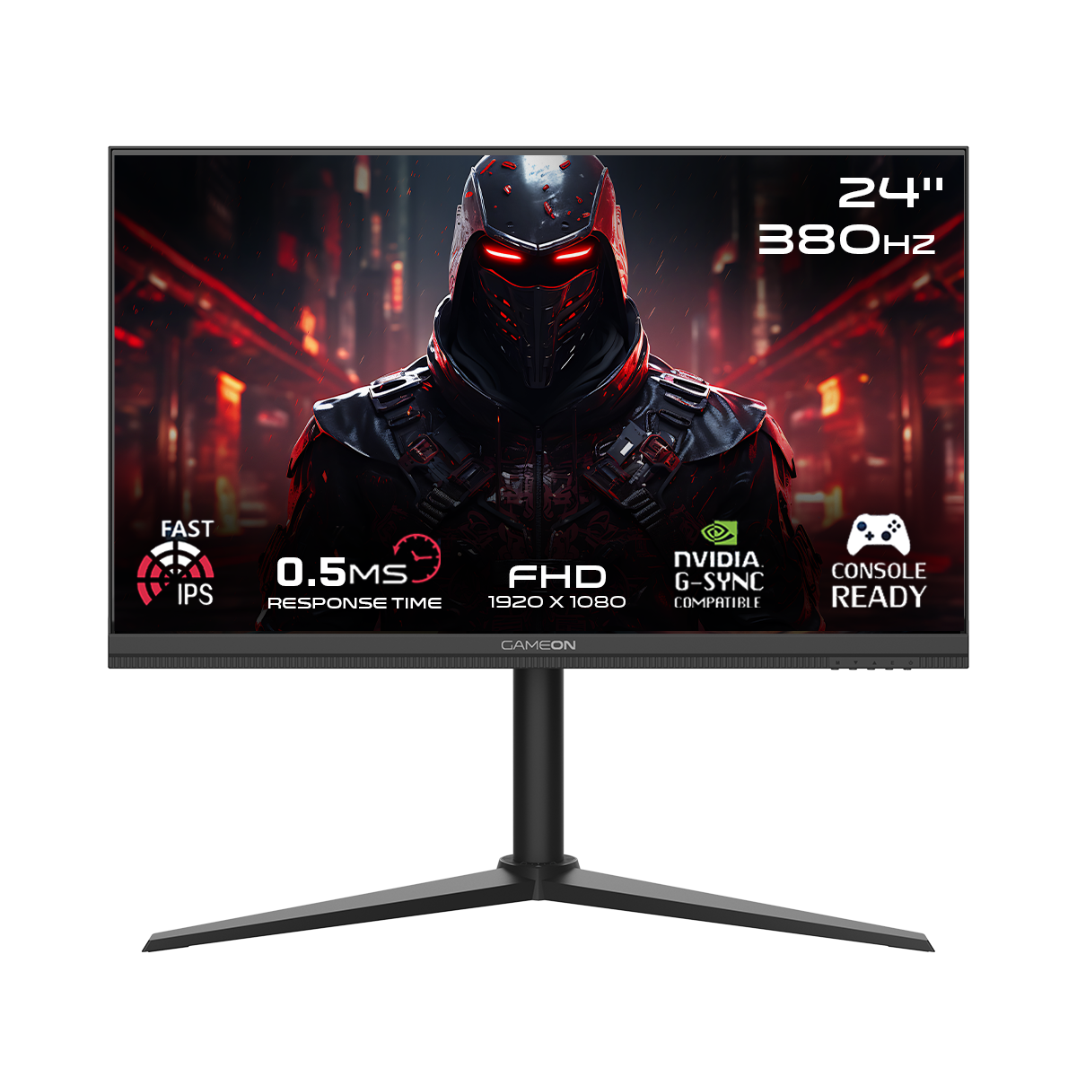 GAMEON GOMP24FHD380IPS Midnight Pro Series 24" FHD, 380Hz, MPRT 0.5ms, HDMI 2.1, Fast IPS Gaming Monitor (Support PS5) - Black