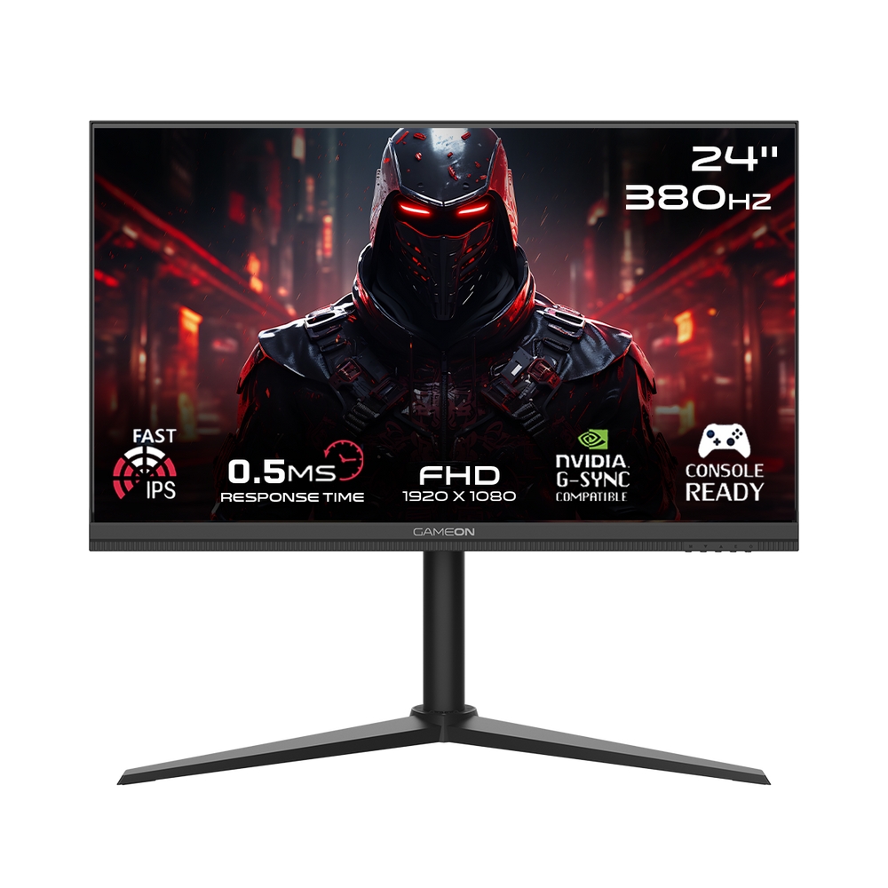 GAMEON GOMP24FHD380IPS Midnight Pro Series 24" FHD, 380Hz, MPRT 0.5ms, HDMI 2.1, Fast IPS Gaming Monitor (Support PS5) - Black