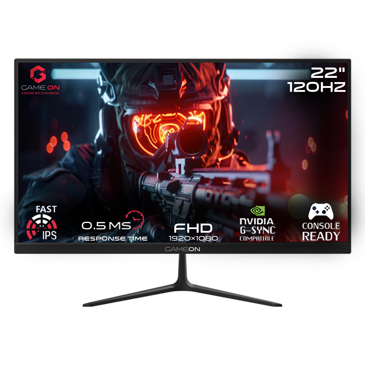 GAMEON 22" FHD, 120Hz, MPRT 0.5ms, HDMI 2.1, Fast IPS Gaming Monitor