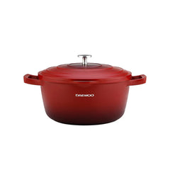 Daewoo Granite Casserole with Lid - Size 28 cm - Red