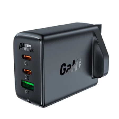 ACEFAST A44 PD65W GaN (2*USB-C+USB-A) charger (UK) black