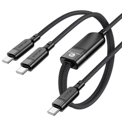 ACEFAST C5-11 USB-C 2-in-1 100W intelligent balance aluminum alloy connectors charging data cable black