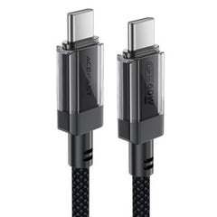 ACEFAST C12-03 USB-C to USB-C transparent shell stainless steel charging data cable black