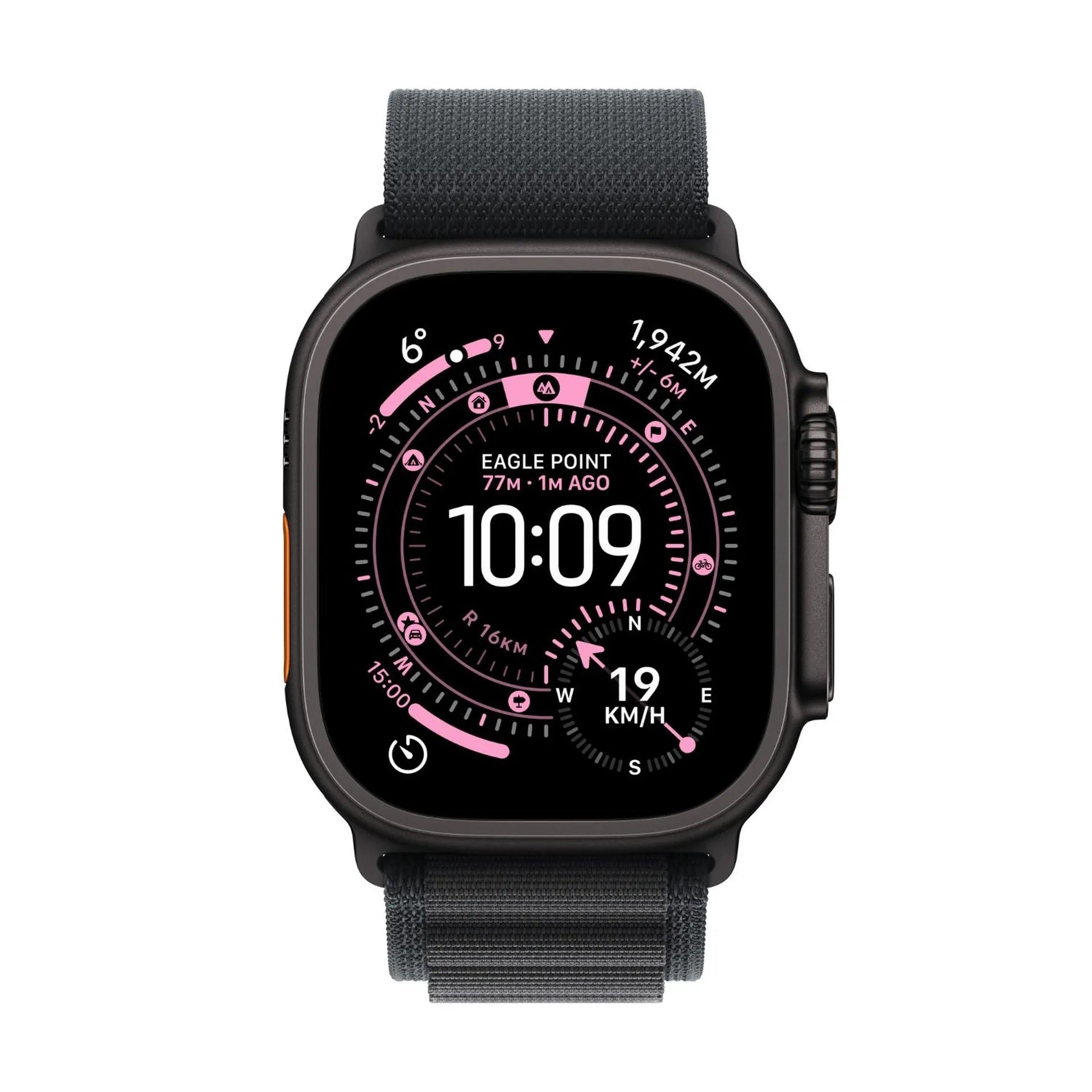 Apple Watch Ultra 3 GPS + Cellular 49mm Black Titanium Case with Black Alpine Loop - Medium