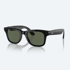 Ray-Ban Meta Wayfarer Glasses - Shiny Black / Green Large