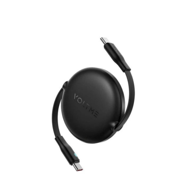 كابل فولتمي باورلينك يويو 5 أمبير 1.0 متر قابل للسحب (كابل ثنائي الاتجاه قابل للسحب) من النوع C إلى النوع C أسود