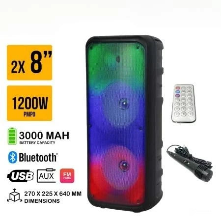 NHE 2x8'' RGB Wireless Speaker AY-8801