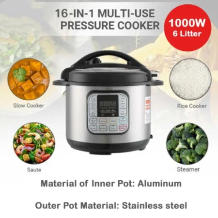 NHE Electric Pressure Cooker 6L 16 in1 Model: DS-375CM
