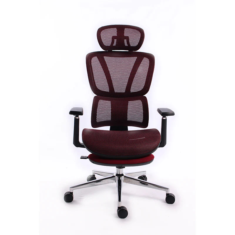 Black Bull Ergonomic Mesh Gaming & Office Chair with Footrest,Black/Red